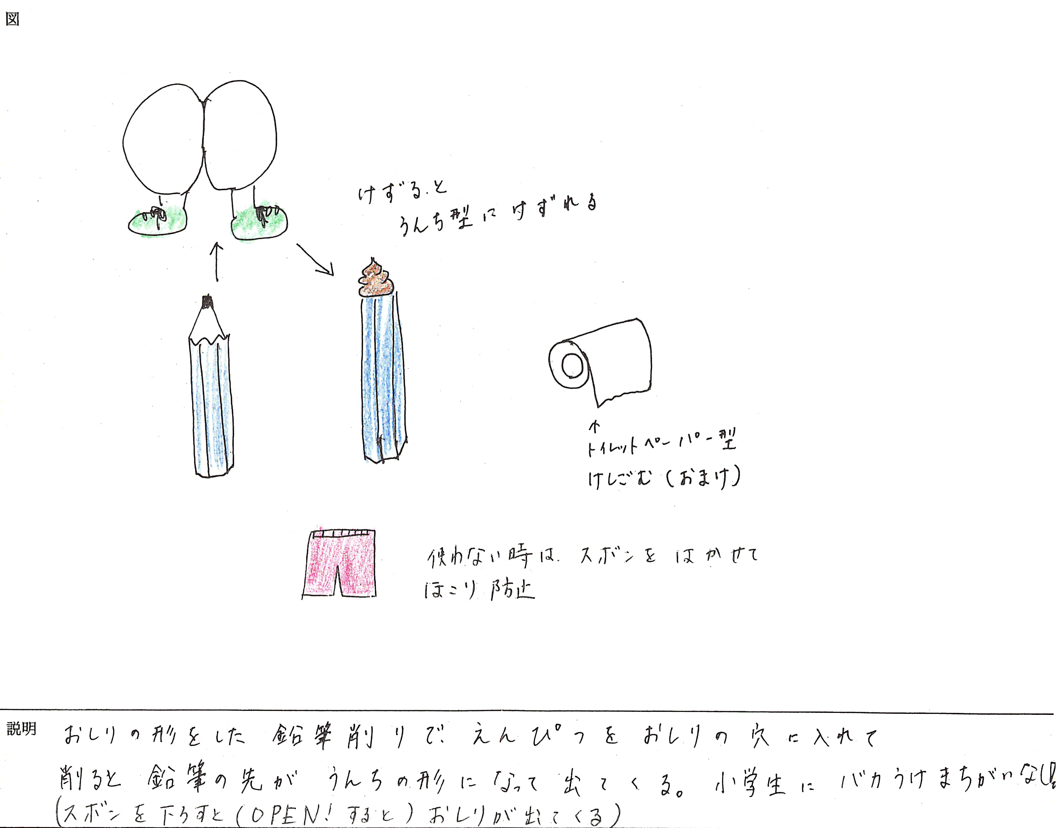 「おしり型えんぴつけずり」画像